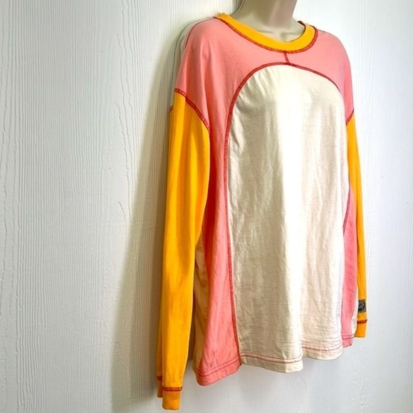 Urban Outfitters - BDG Colby Pastel Fun Color-blocking Long Sleeve T Shirt XS - Picture 3 of 8